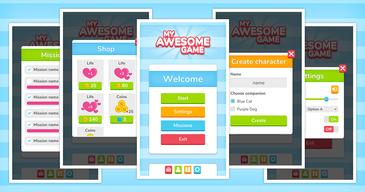 Coloured Gui Simple Colourful Rainbow GUI | 2D Icons | Unity Asset Store