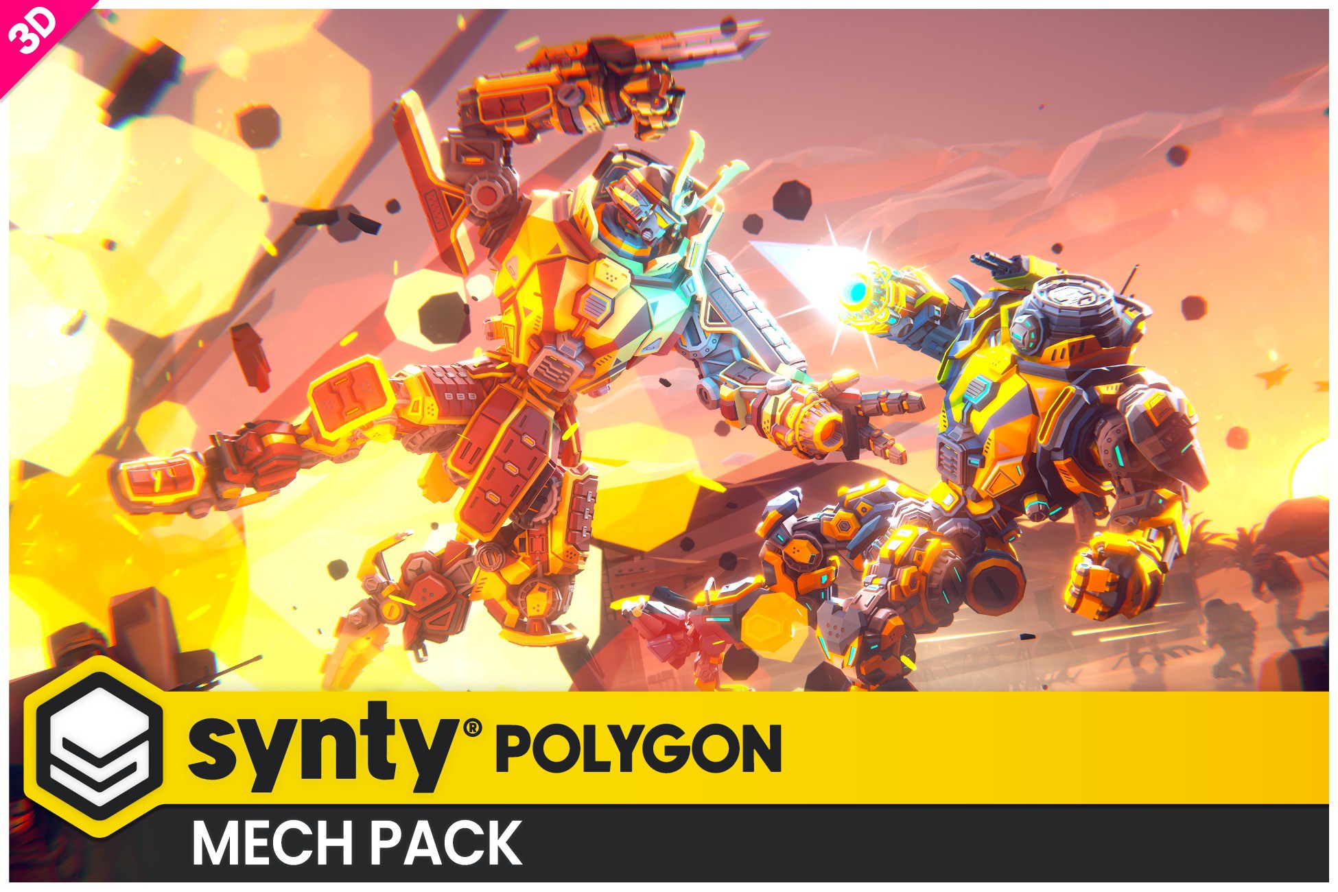 POLYGON - Mech Pack - Low Poly 3D Art by Synty | 3D Robots | Unity ...
