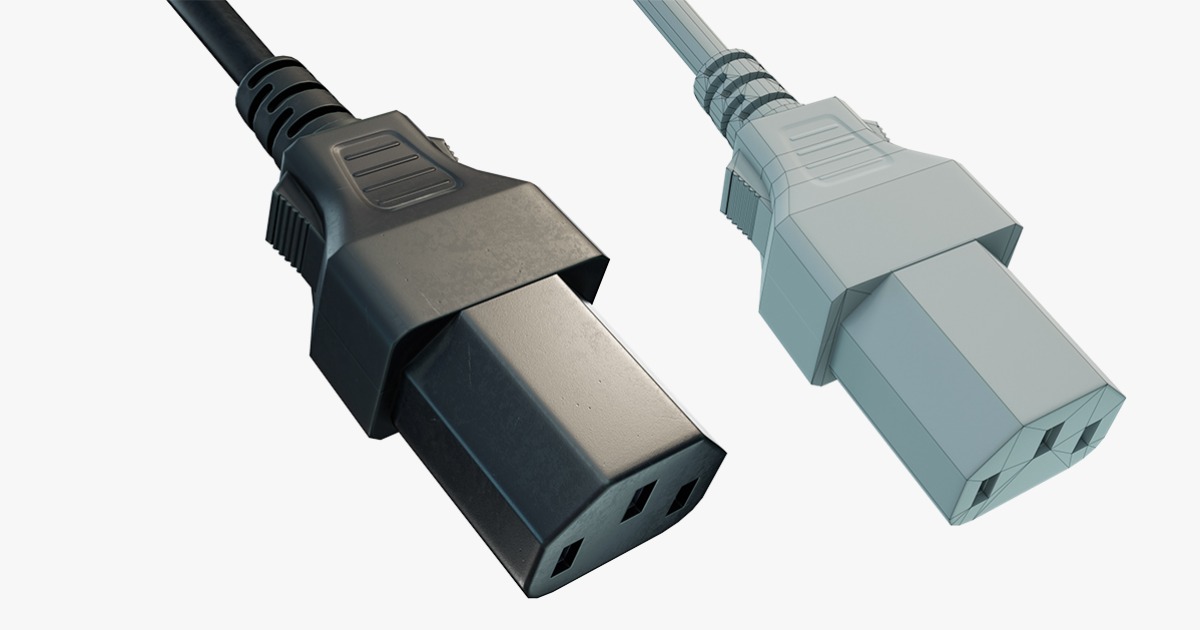 IEC C13 Female Plug | 3D Electronics | Unity Asset Store