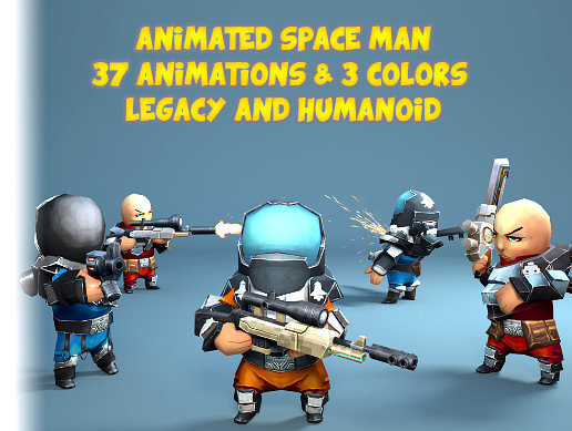 Spaceman Mini For Animation Animated Space Man Set | キャラクター | Unity Asset Store