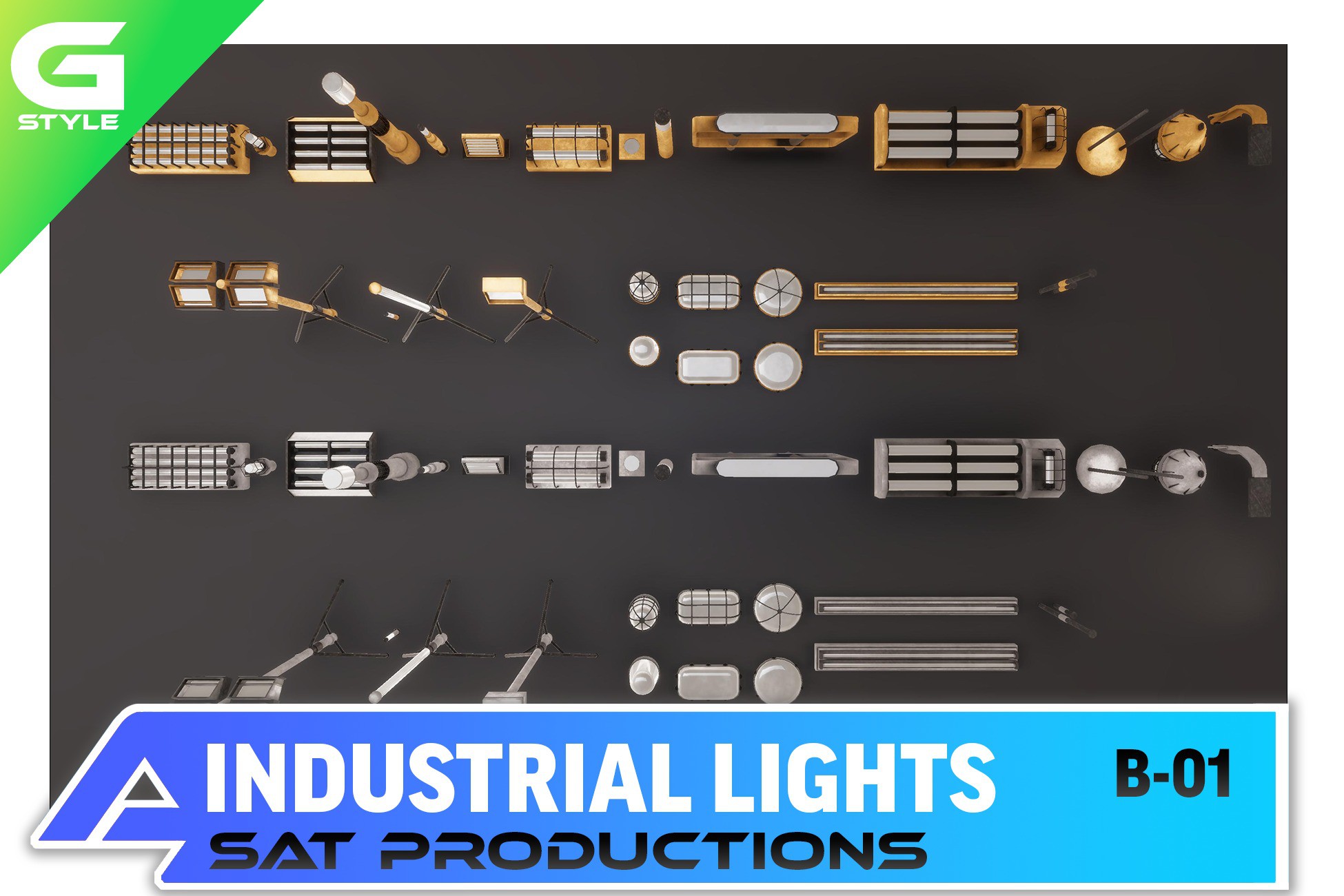Industrial Lights Pack HDRP/URP/SRP | 3D 道具 | Unity Asset Store