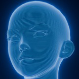 Anime Human Hologram Heads 3D Model Rigged with Facial Expressions