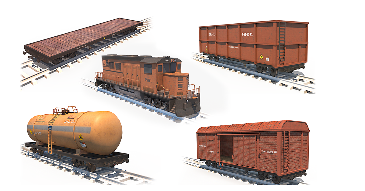 Train Cargo Pack | 3D Vehicles | Unity Asset Store