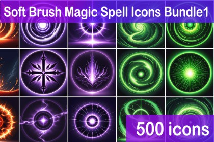 Soft Brush Magic Spell Icons Bundle1