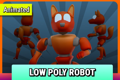 R10 Animated Low Poly Robot - Stylized Sci-Fi Character