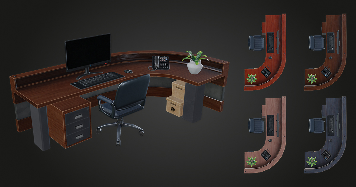 Receptionist Desk Vol. 1 | 3D Props | Unity Asset Store