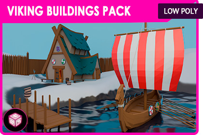 Viking Buildings Pack – Stylized Low Poly
