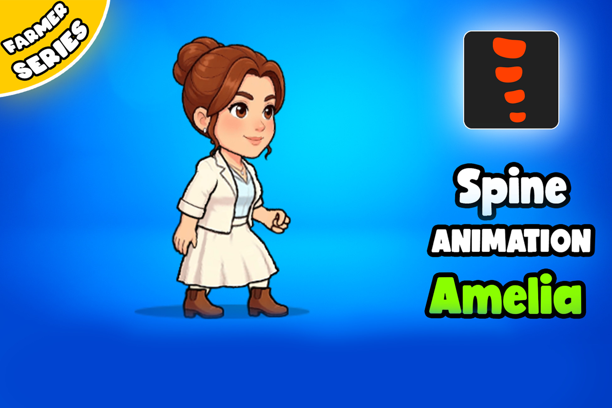Amelia - 2D Animated Character (Spine)