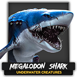 Fish low poly model / Megalodon Shark lowpoly / ocean horror / monster fish #7