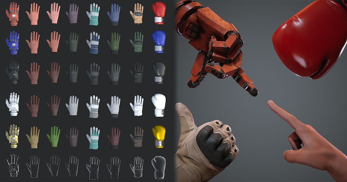 VR Hand Models Mega Pack - Handy Hands ( Left & Right ) | 3D Humanoids ...