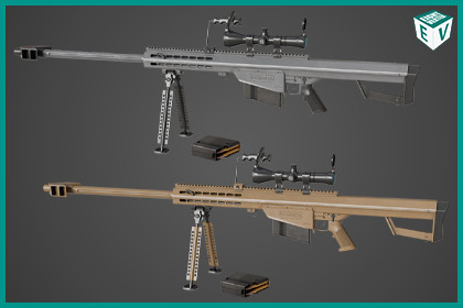 Sniper Rifle 02 Black and Sandal Single Map URP HDRP