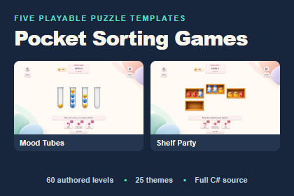Pocket Sorting Games - 5 Puzzle Templates & 25 Themes