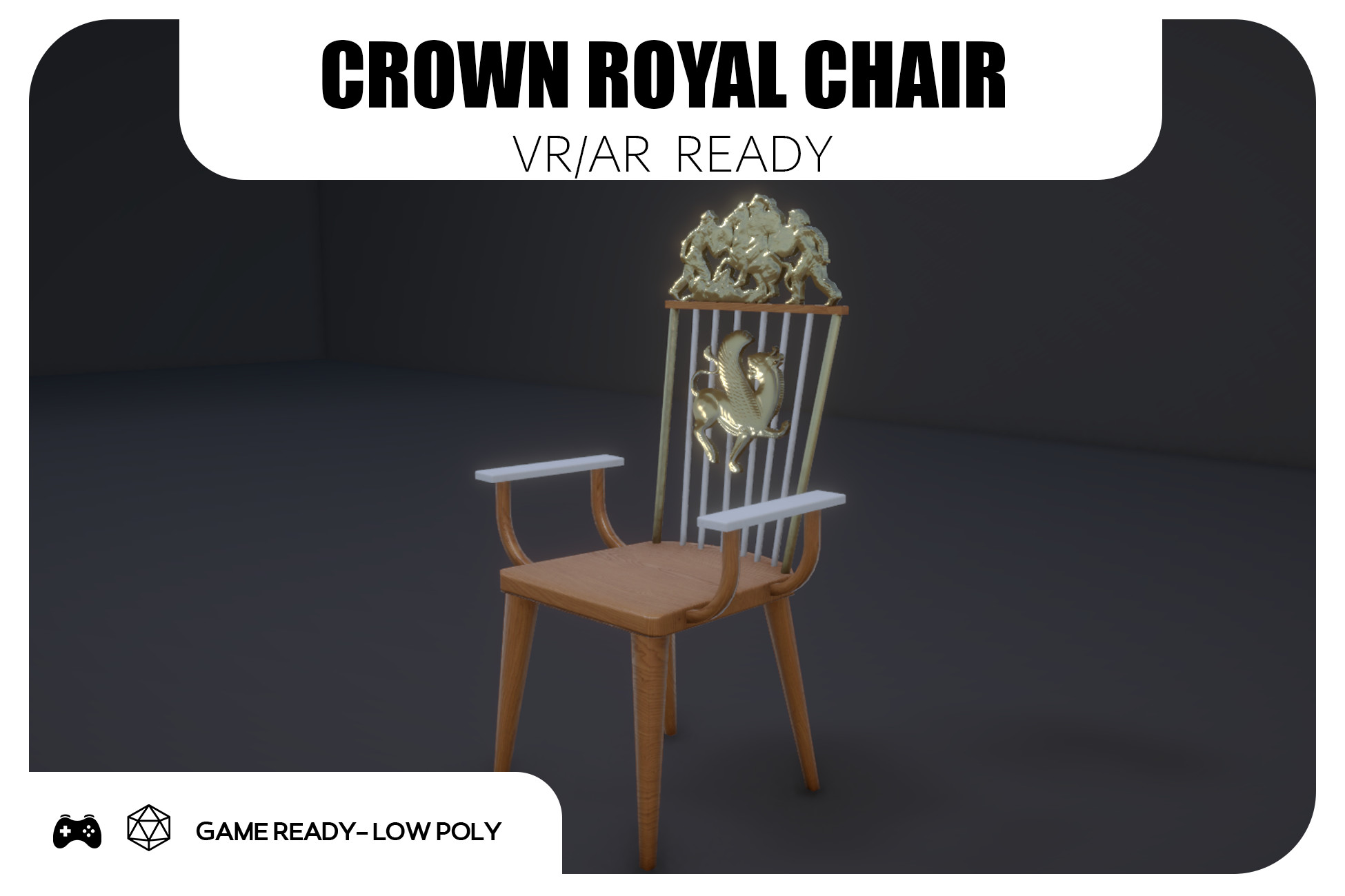 Crown Royal Chair - Game Ready | 3D Furniture | Unity Asset Store