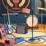 Stylized Cozy Garage Music Studio