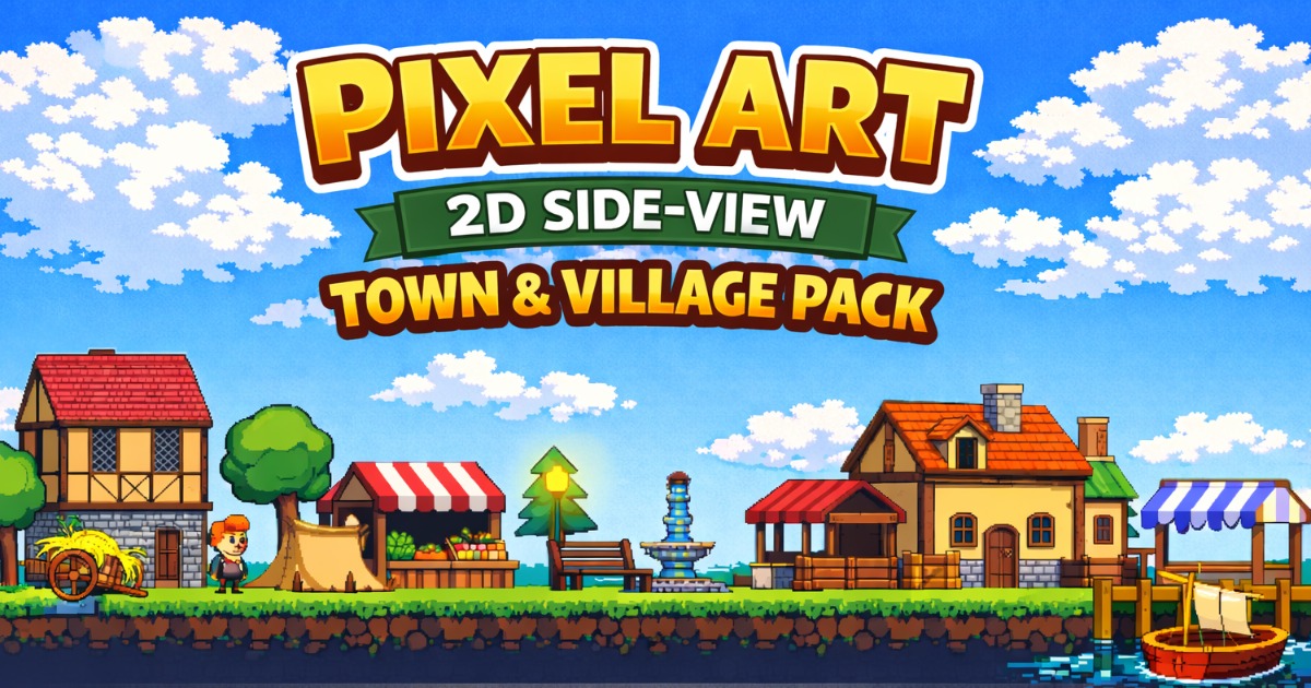 Pixel Art Side-View Town & Village Pack