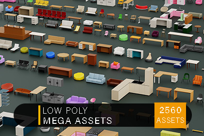 Stylized Furniture Asset Pack - Low Poly 3D Model