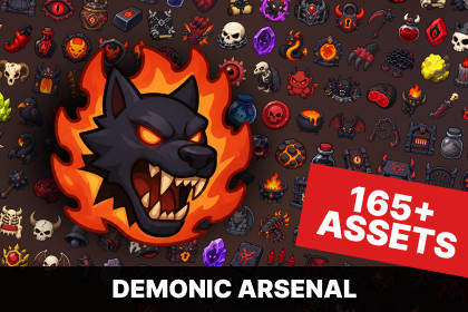 Demonic Hellfire Occult Dark Magic Infernal Fantasy Icons Pack