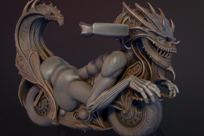 Grim Dark Scifi Bike - Static Prop