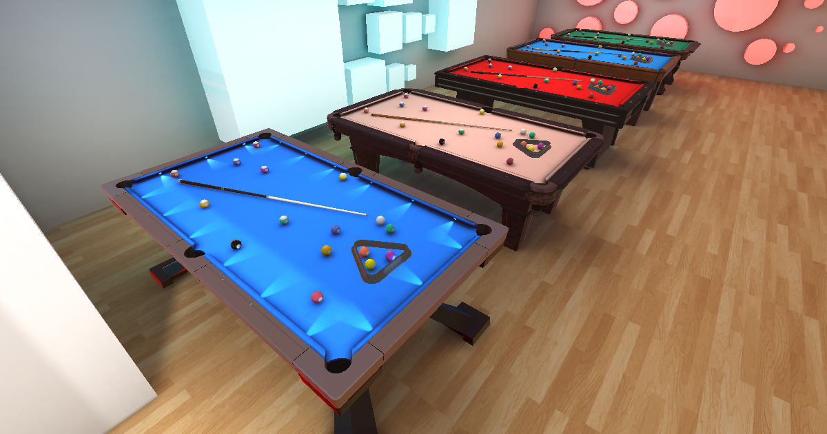 8 Ball Pool Kit - (5 Billiard Tables Pack) | 3D Interior | Unity Asset ...
