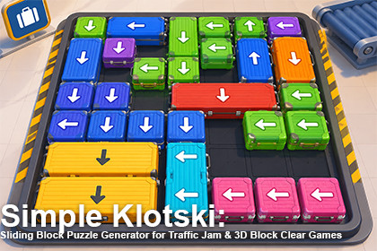 Simple Klotski:Sliding Block Puzzle Generator for Traffic Jam, Block-Clear Games