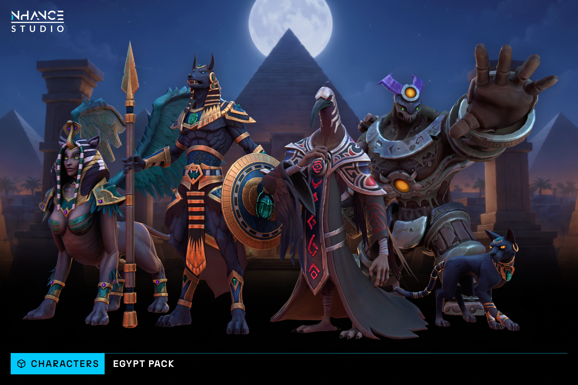 Stylized Egyptian Fantasy Characters Pack