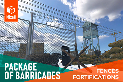 Large package of barricades - fences, fortifications and props