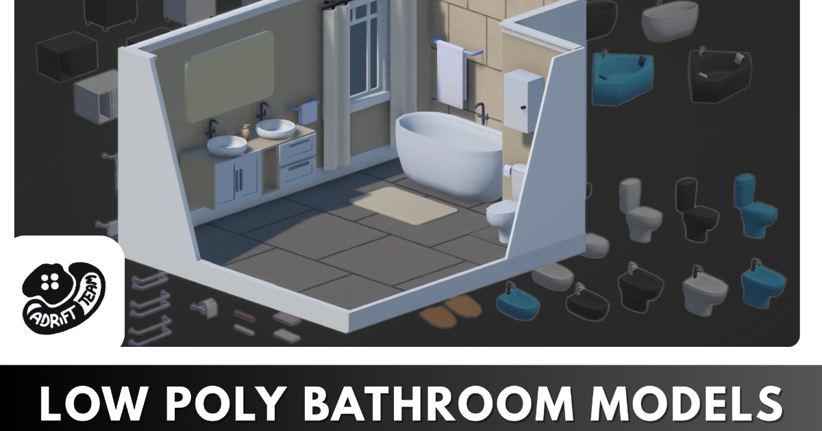Low Poly Bathroom - Modular Assets | 3D Environments | Unity Asset Store