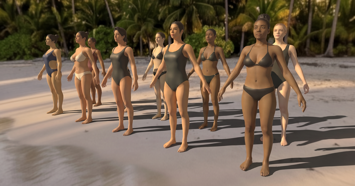 Beach characters - Girls