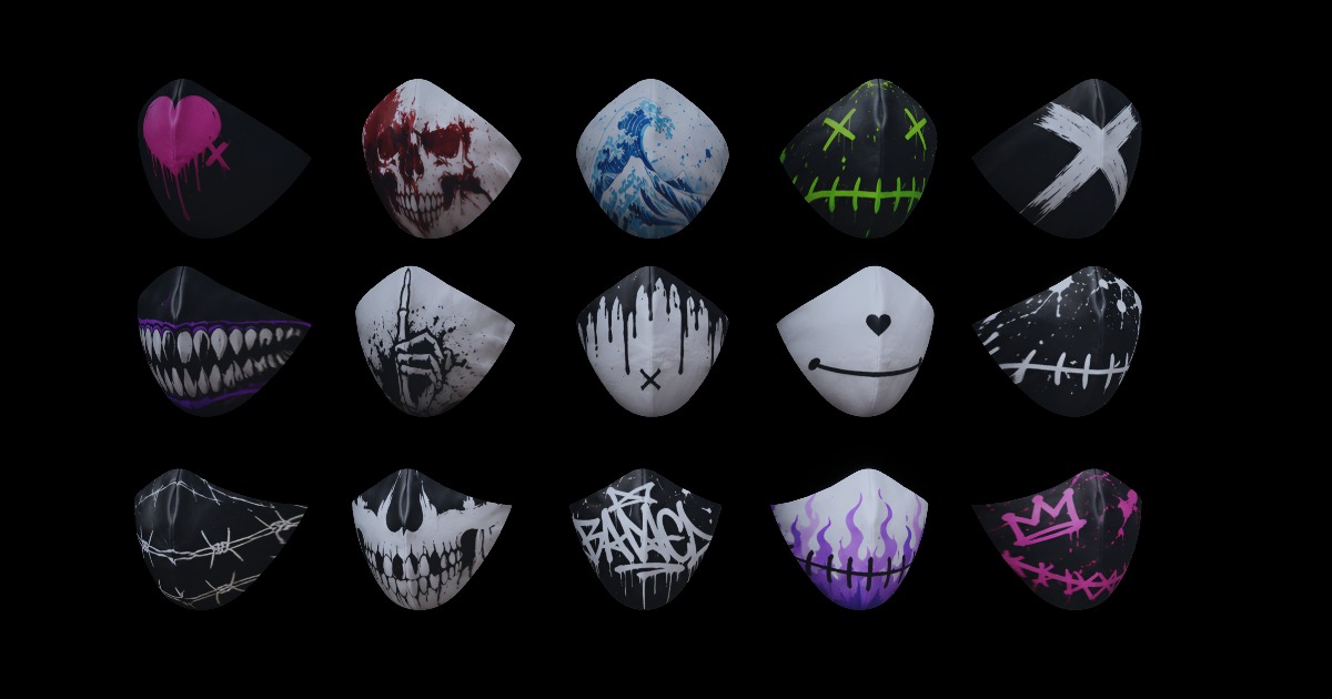 Stylized Face Masks Pack | 3D Props | Unity Asset Store