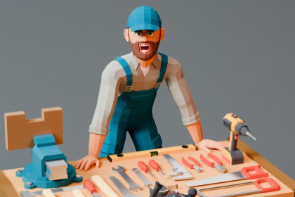 Handyman Modular low-poly stylized