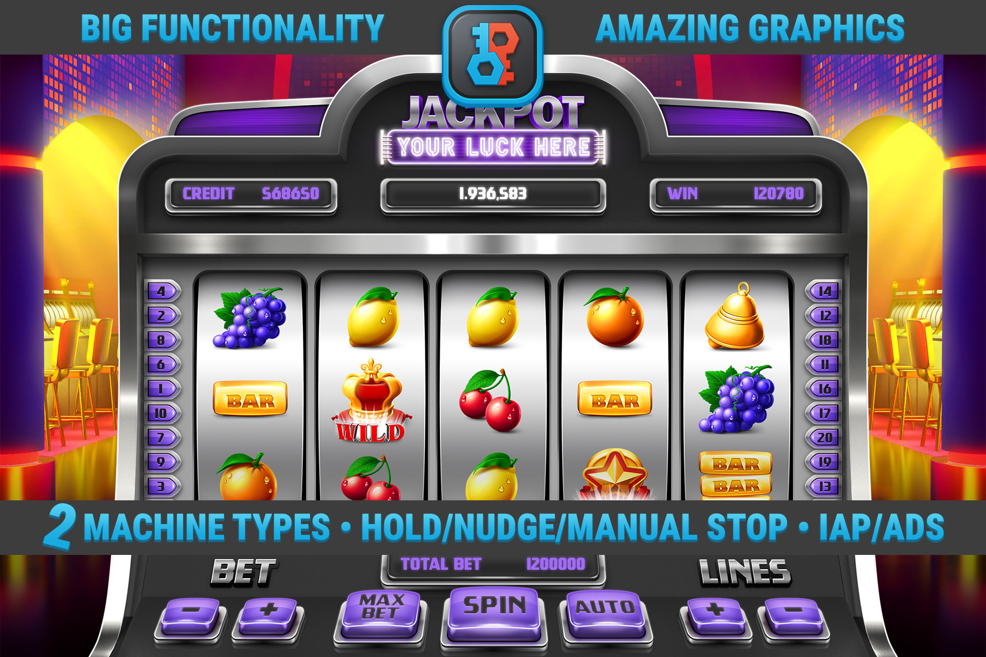 MK Casino Kit • Realistic Slot Machine Template