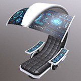 Futuristic Gaming Chair – Sci-Fi Racing & VR Seat