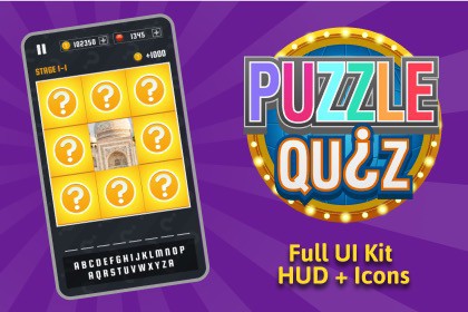 Puzzle Quiz – Ultimate Image & Trivia Game UI Kit