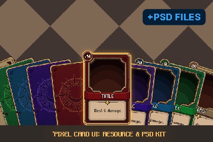 Pixel Card UI: Resource & PSD Kit