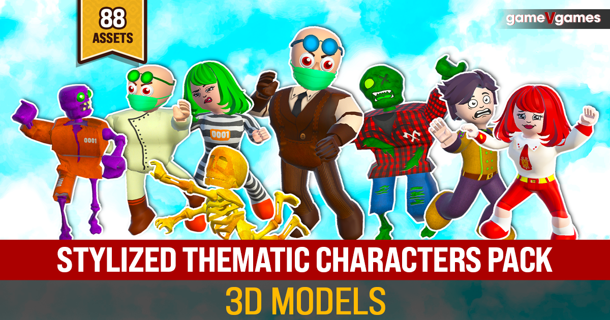 Popular Unity Character Stylized Thematic Characters Pack | 3D Characters | Unity Asset Store