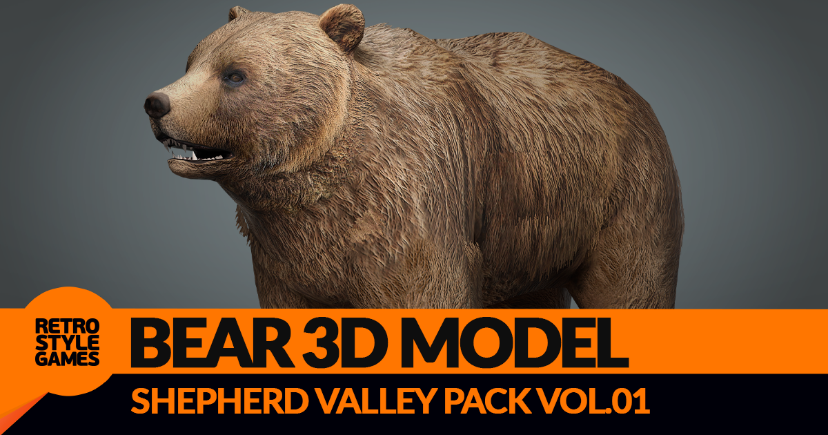 Realistic Grizzly Bear 3D Model – Rigged Animated HDRP | Characters ...
