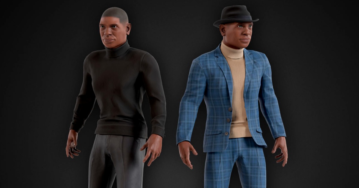 Men In Unity Graphics Black Man in Suit | Characters | Unity Asset Store