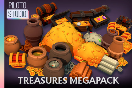 Cartoon Treasures Megapack - Chests, Crystals, Gold, Silver, Copper