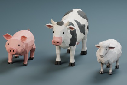 Low-Poly Farm Animal Pack