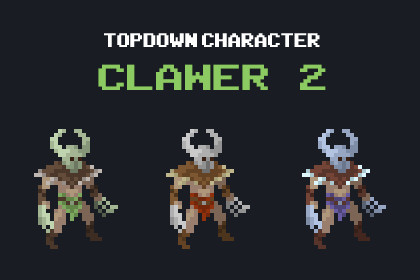 Clawer 2 - Top Down Pixel Art Character Assets