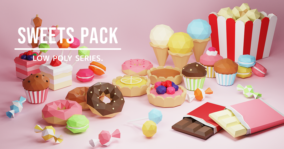 New Unity Sweets Sweets Pack - Low Poly Series | 3D Food | Unity Asset Store