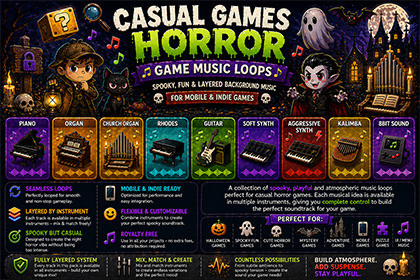 Casual Horror Game Music Loops – Spooky and Fun