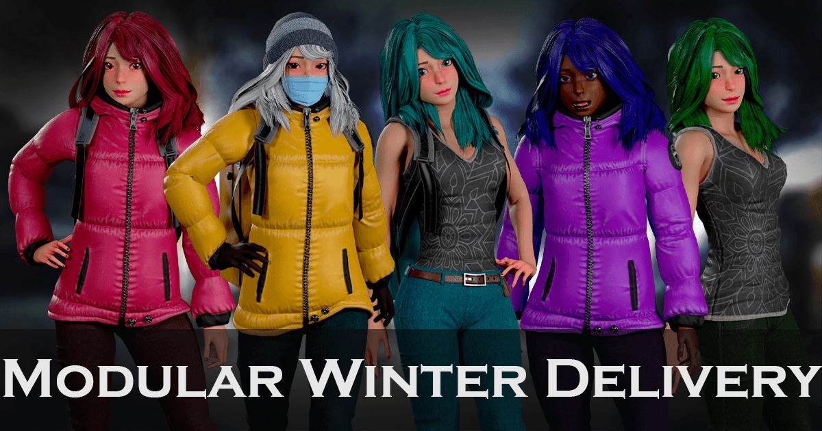 Winter Delivery Girl – Game Ready Modular Character Pack | 캐릭터 | Unity ...
