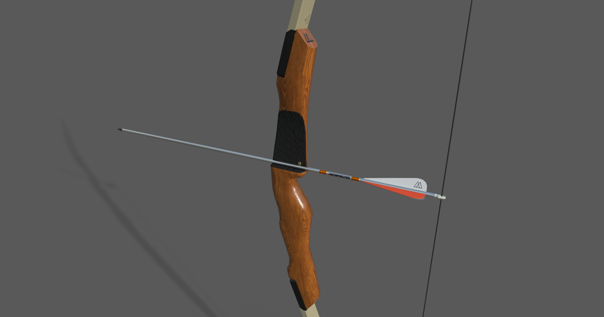 Recurve Bow PBR 3D Weapons Unity Asset Store