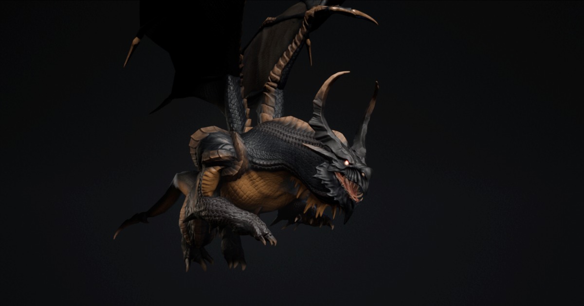 Dragon Black Big | 3D Creatures | Unity Asset Store