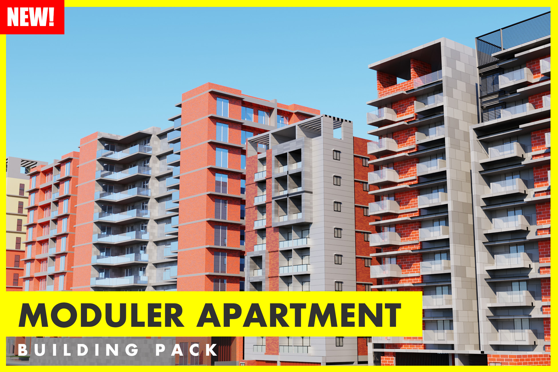 Modular Apartment Building Package 3D Urban Unity Asset Store