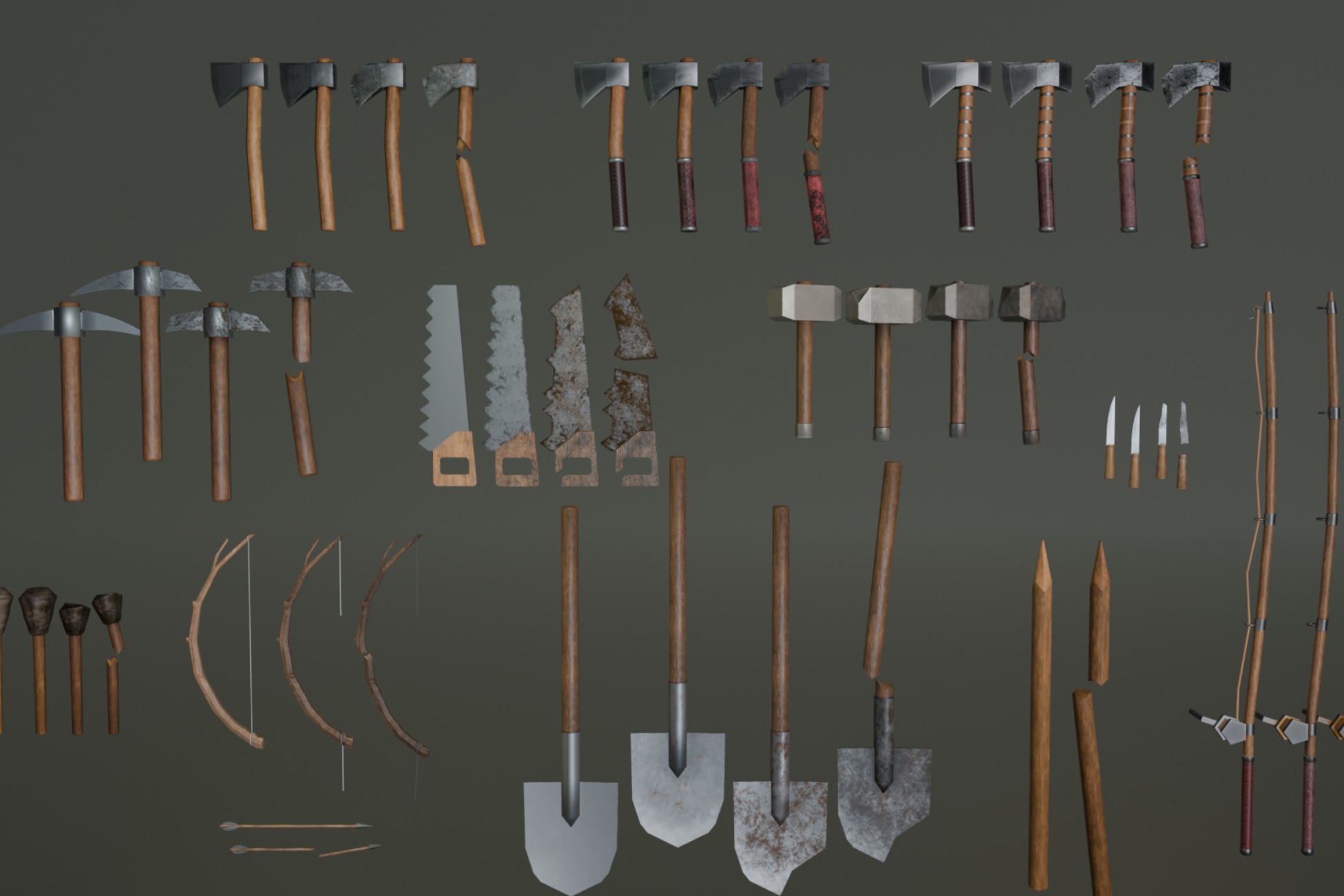 Medieval Tools Vector Medieval tools and weapons | 3D 소품 | Unity Asset Store