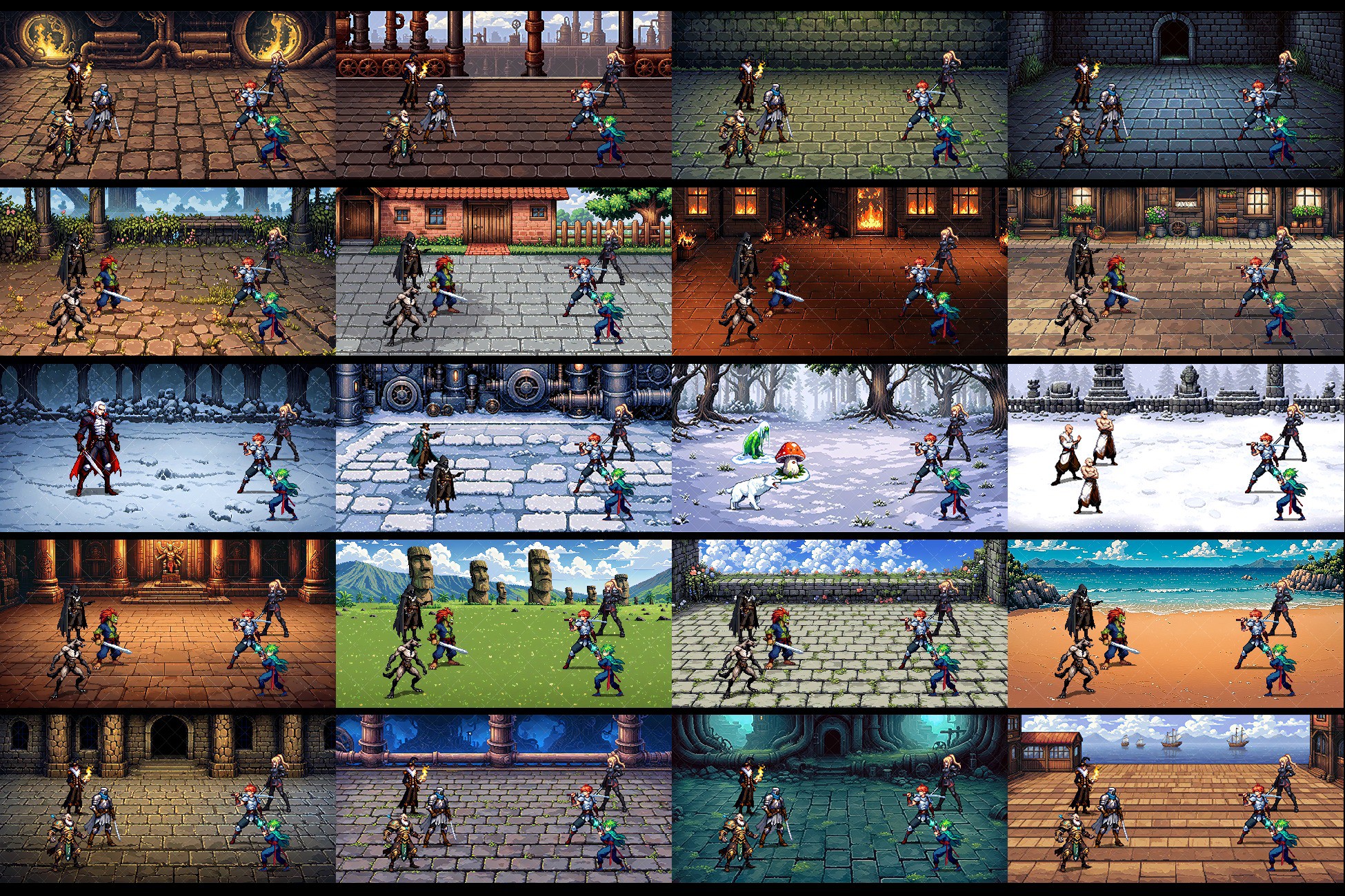 Pixel Battle Backgrounds Mega Pack | 2D Environments | Unity Asset Store