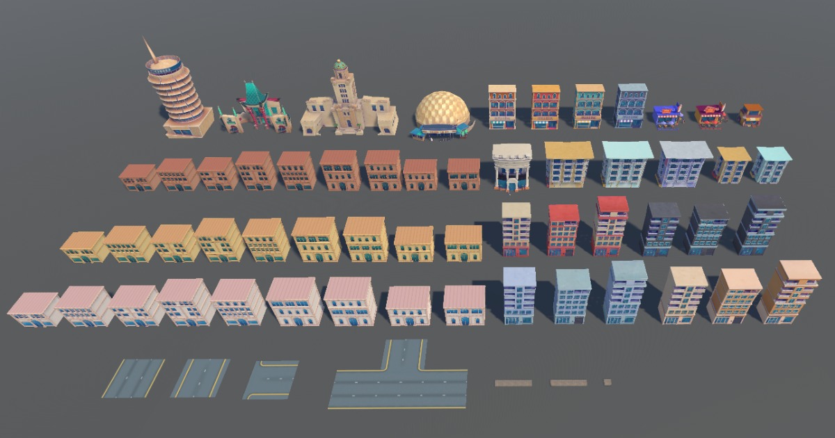 Cartoon Pack - Buildings | 3D Urban | Unity Asset Store