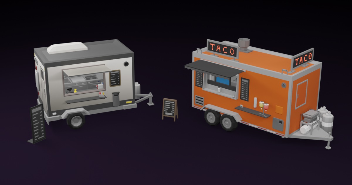 Food Trailers - PolyPack - Low Poly Assets | 3D 소품 | Unity Asset Store